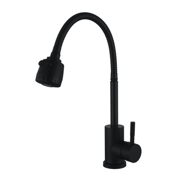 Bateria kuchenna WEZER EKO4D-01-BLACK z elastyczną wylewką - 2 rodzaje strumienia