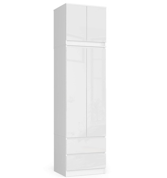 SZAFA Z NADSTAWKĄ S60 2D 2SZ CLP PK BIAŁY / BIAŁY POŁYSK