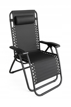 FOTEL LEŻAK OGRODOWY PLAŻOWY KRZESŁO SKŁADANY WYGODNY ZAGŁÓWEK GRAVITY