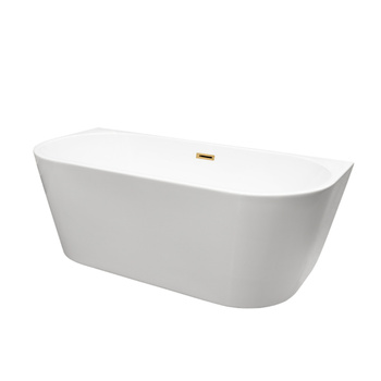 Wanna wolnostojąca przyścienna 150 x 75 cm biała z pokrywką GOLD - model 527