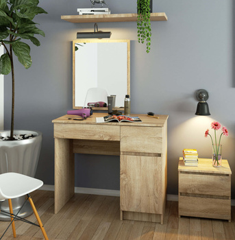 Toaletka z lustrem CLP P-2/SL PRAWA DĄB SONOMA