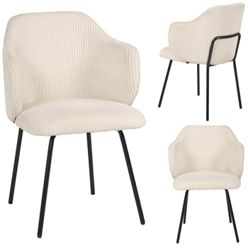 Krzesło TAPICEROWANE sztruks AMELIA welurowe do SALONU jadalni JUMIhome