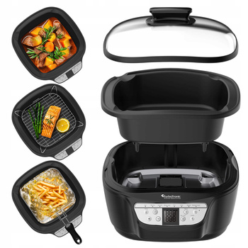 Multicooker TurboTronic 3w1 frytownica olejowa parowar garnek podgrzewacz elektryczny 5L 1500W Czarny