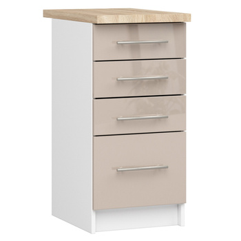 Szafka OLIWIA S40 SZ4 + BLAT BIAŁA / CAPPUCCINO POŁYSK
