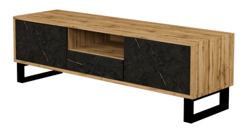 Szafka rtv WOODSTONE 160 stojąca dąb artisan czarny kamień
