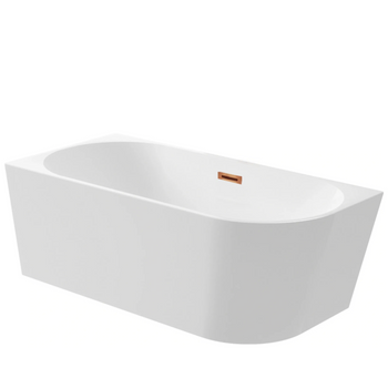 Wanna wolnostojąca narożna lewa 160 x 80 cm biała z pokrywką COPPER - model 558