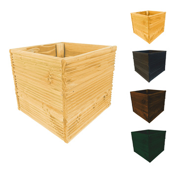 be4nature Doniczka kwadratowa modrzewiowa Nieimpregnowana 30 x 30 cm