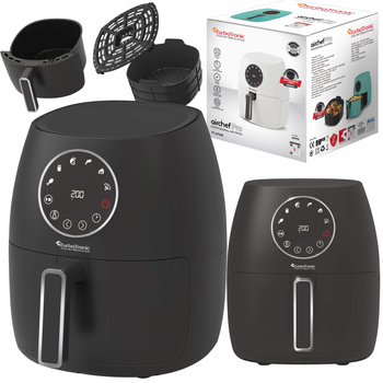 Frytkownica beztłuszczowa TurboTronic AIR Fryer frytownica 3,5L 1300W kosz silikonowy cyfrowa Czarna