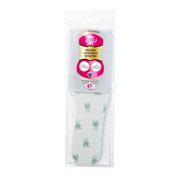 Wkładki do butów :Lateksowe z wyciągiem z aloesu Rozmiar 36-46- 1para EMU