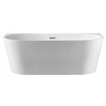 Wanna wolnostojąca przyścienna 170 x 80 cm biała z pokrywką CHROME - model 541