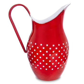 Dzbanek emaliowany czerwony w grochy TECKA 2,5 l