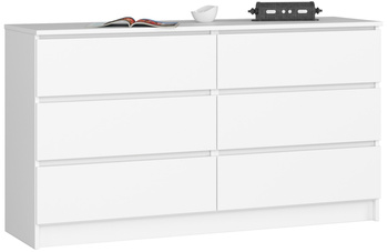 KOMODA K 140 cm 6 SZUFLAD PK BIAŁA
