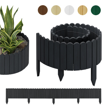 be4nature OBRZEŻE do trawnikow i rabatek, drewniane 200 x 20 cm Antracytowy (Rollborder)