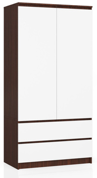 SZAFA S 90 cm 2 DRZWI 2 SZUFLADY PK WENGE / BIAŁA