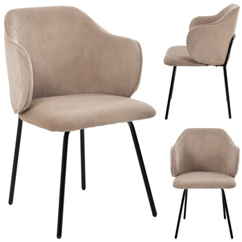 Krzesło z sztruksu tapicerowane DALIA welurowe do salonu jadalni JUMIhome