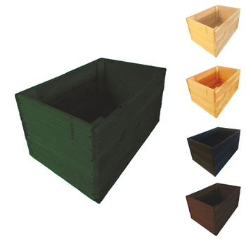 be4nature Doniczka kwadratowa modrzewiowa Zielona 50 x 33 cm