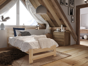 Łóżko Drewniane - 90x200 Nebraska