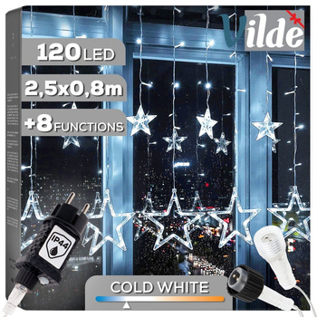 Kurtyna świetlna zewnętrzna 120 LED 2,5 m