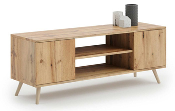 Szafka RTV 155 cm skandynawska dąb craft złoty