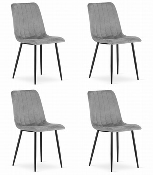 Krzesło LAVA - ciemny szary aksamit x 4