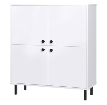 Wysoka komoda czterodrzwiowa Venus biała loft