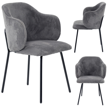 Krzesło TAPICEROWANE sztruks AMELIA welurowe do SALONU jadalni JUMIhome