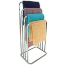 Nowoczesny Stojak Wieszak na Ręczniki 4 Ramienny Zaokrąglony Metal Loft SREBRNY 024/W-16-4W-98S