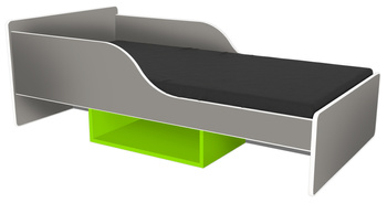 Łóżko dziecięce SMILE 160x70 szaro-limonkowe