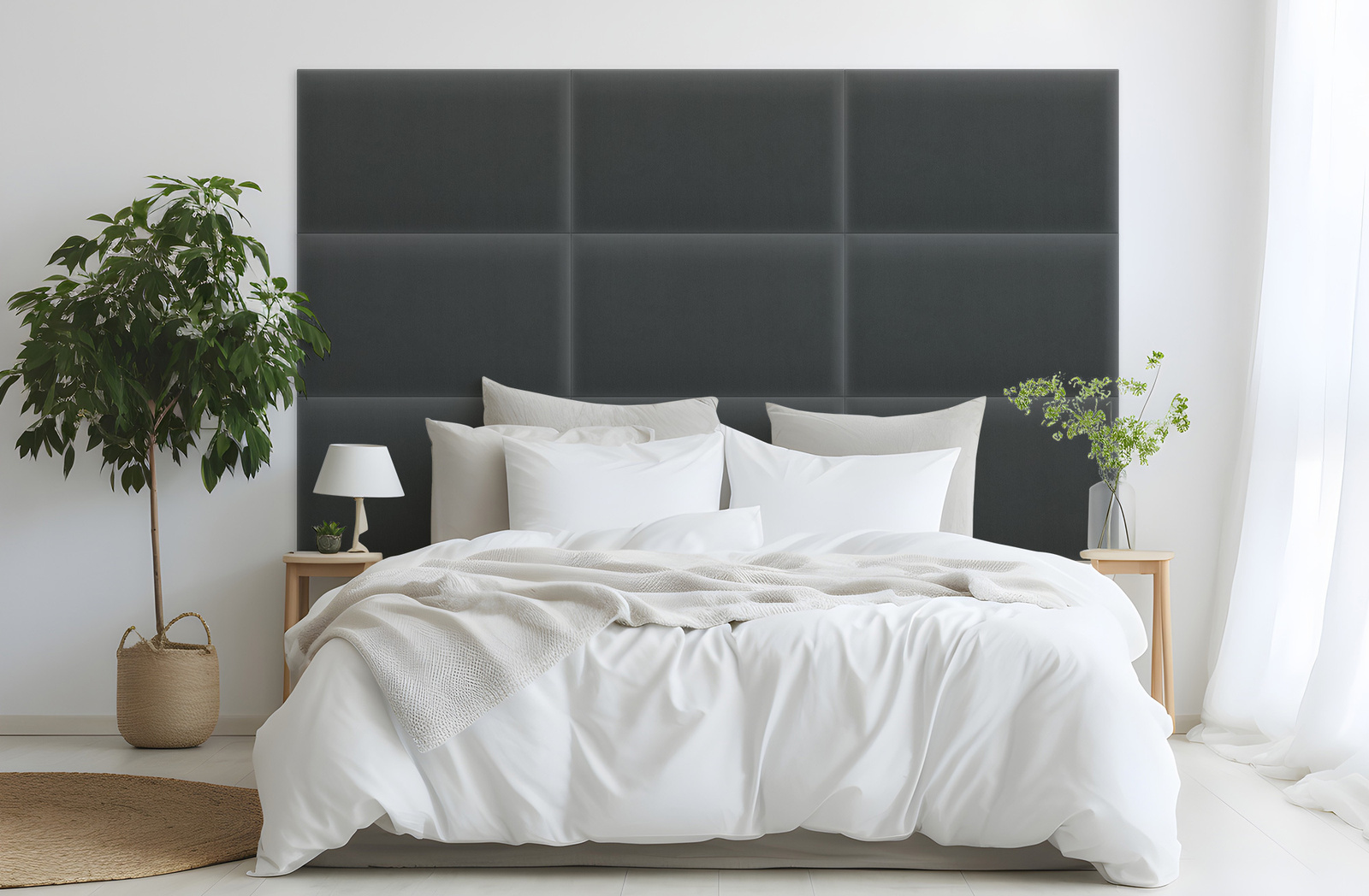 Panel tapicerowany Magic Velvet Grafitowy 50x30 - produkt polski