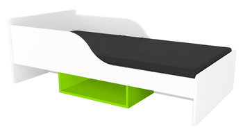 Łóżko dziecięce SMILE 160x70 biało-limonkowe