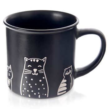 Kubek ceramiczny czarny koty 500 ml