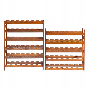 Regał na wino drewniany stojak na 77 butelek półka 2w1 PRODUCENT