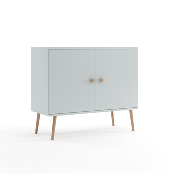 Komoda BOHO z drzwiczkami na wysokich drewnianych nogach - Szary mat Stone Grey