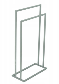 NOWOCZESNY STOJAK WIESZAK NA RĘCZNIKI 2 RAMIENNY METAL LOFT SREBRNY 010/W-16-2W-84S