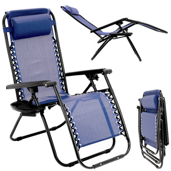 Leżak GRAVITY wielopozycyjny OGRODOWY składany PLAŻOWY turystyczny z półką