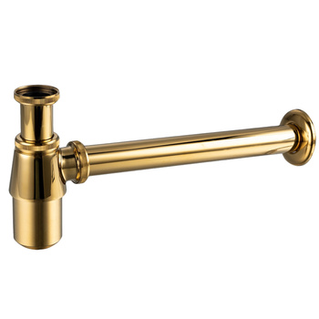 Syfon umywalkowy mosiężny okrągły Gold model 2