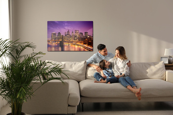 Obraz Na Płótnie Centrum Nowego Jorku Nocą Canvas Naturalny 70x50