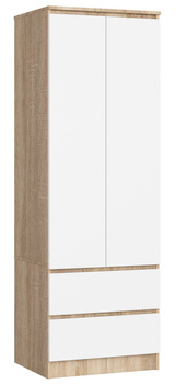 SZAFA STAR S 60 cm 2 DRZWI 2 SZUFLADY PK SONOMA / BIAŁA