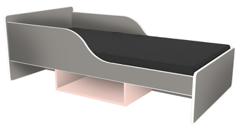 Łóżko dziecięce SMILE 160x80 szaro-różowe