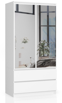 SZAFA S90 2D 2SZ 2 LUSTRO CLP PK BIAŁY