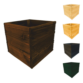 be4nature Doniczka kwadratowa modrzewiowa Brązowa 30 x 30 cm