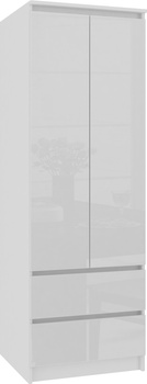 SZAFA STAR S 60 cm 2 DRZWI 2 SZUFLADY PK BIAŁA / BIAŁY POŁYSK