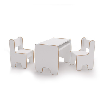 dziecięcy Timi stolik i dwa krzesełka MDF kolor biały