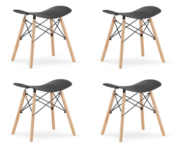 Taboret KORFU - czarny x 4