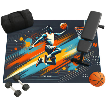 Dywan 3D Strado BasketBall 140x200 cm nowoczesny z motywem sportowym do pokoju młodzieżowego lub gracza