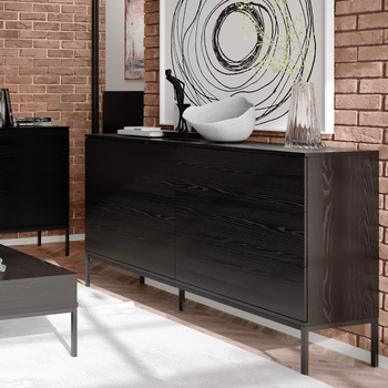 INDUST Komoda Loftowa szeroka 150 cm z 6 szufladami i metalowymi nogami