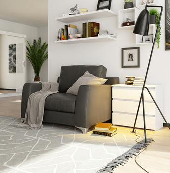 SZAFKA NOCNA CL3 60 cm PK BIAŁA / BIAŁY POŁYSK