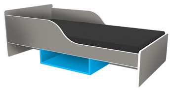 Łóżko dziecięce SMILE 180x80 szaro-niebieskie