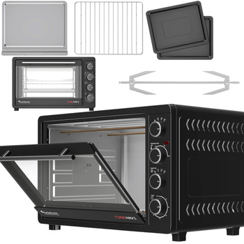 Piekarnik elektryczny TurboTronic termoobieg rożno grill 45L 2000W Czarny