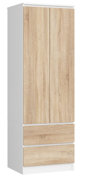 SZAFA STAR S 60 cm 2 DRZWI 2 SZUFLADY PK BIAŁA / SONOMA